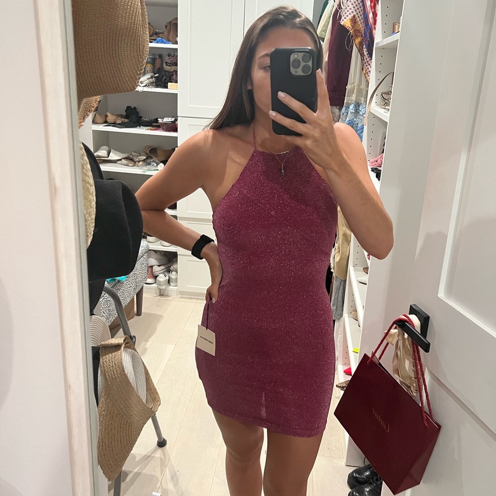 revolve super down NWT sparkly pink dress